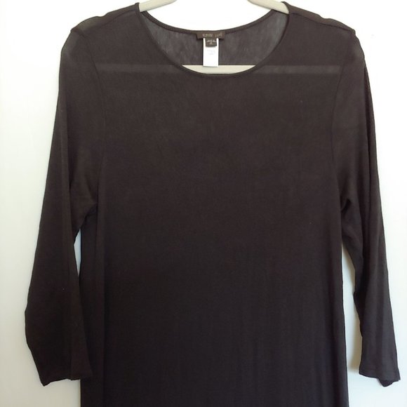 Wearever J.Jill long sleeve semi sheer maxi dress ultra high slits up sides MT - Picture 4 of 13